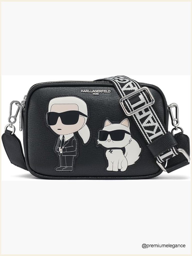 Designer Signature Crossbody Bag With Pvc Detail